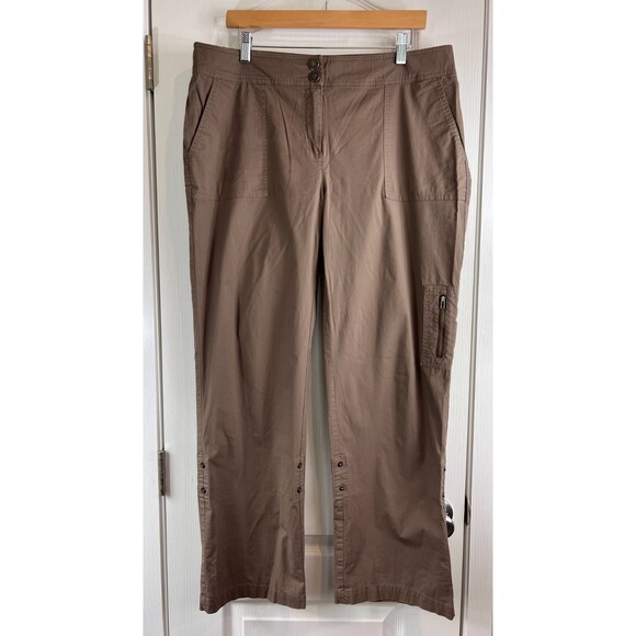 Chico's Women's Adjustable Length Pants Brown Lightweight Size L / 12 (2) - Picture 1 of 12